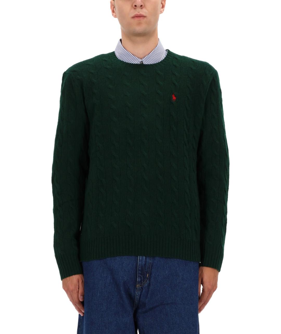 POLO RALPH LAUREN Зеленый шерстяной джемпер / свитер, фото 2