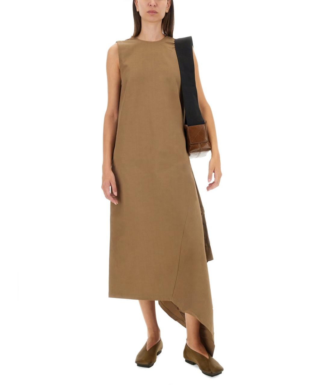 UMA WANG Бежевое вискозное повседневное платье, фото 2