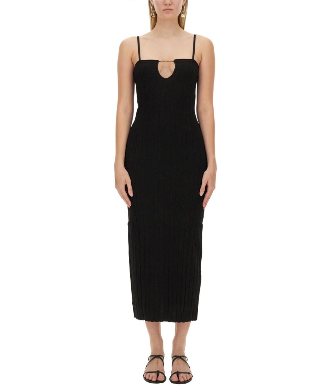 JACQUEMUS Черное полиэстеровое коктейльное платье, фото 2