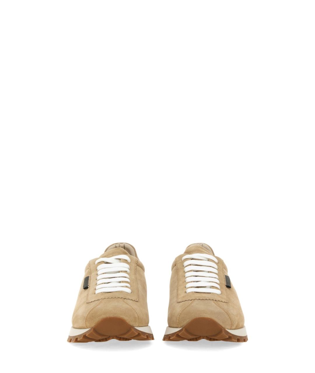 BRUNELLO CUCINELLI Бежевые замшевые кроссовки, фото 5