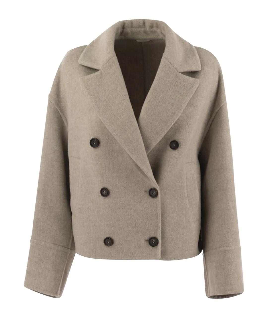 BRUNELLO CUCINELLI Бежевое шерстяное пальто, фото 1