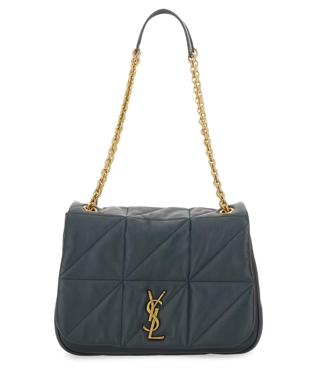 SAINT LAURENT Темно-синяя кожаная сумка через плечо, фото 1