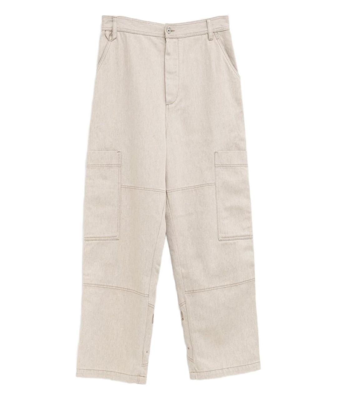 JACQUEMUS Бежевые хлопковые прямые джинсы, фото 1