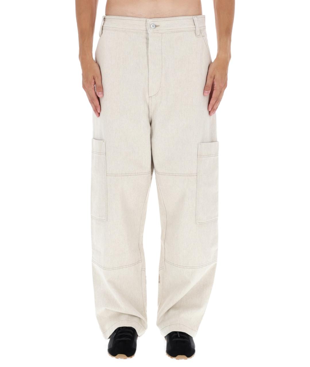 JACQUEMUS Бежевые хлопковые прямые джинсы, фото 2