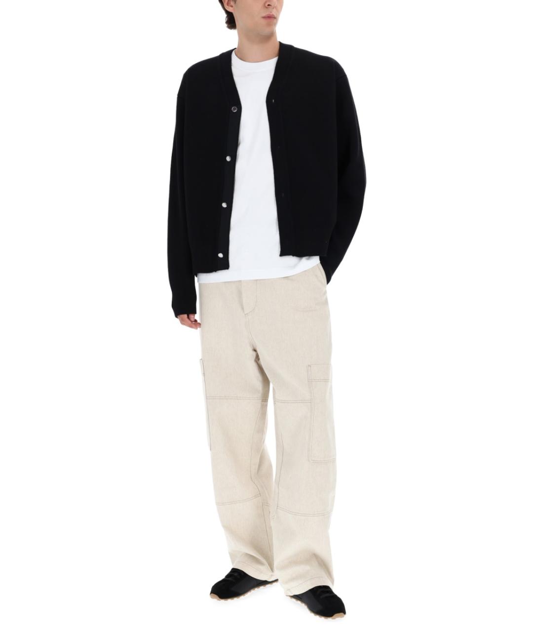 JACQUEMUS Бежевые хлопковые прямые джинсы, фото 3