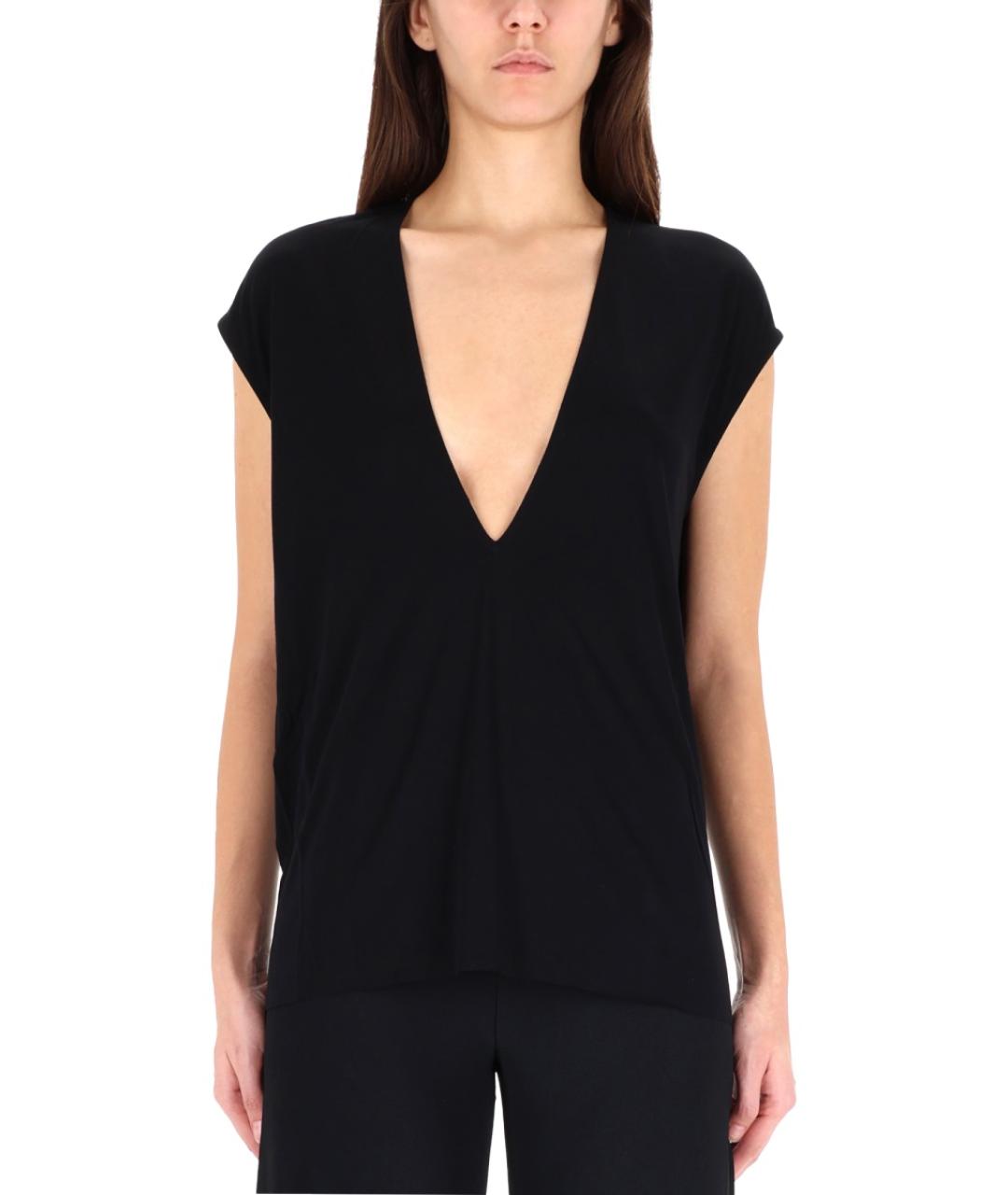 RICK OWENS Черная вискозная футболка, фото 4