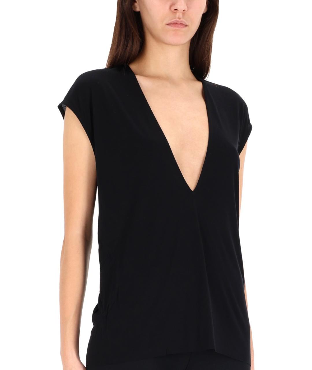 RICK OWENS Черная вискозная футболка, фото 2