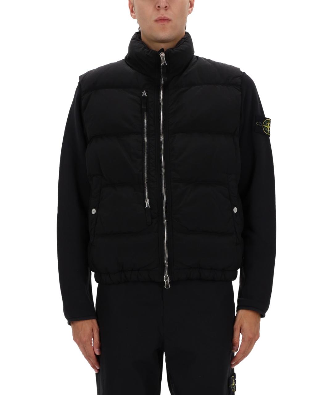 STONE ISLAND Черный полиамидовый жилет, фото 2