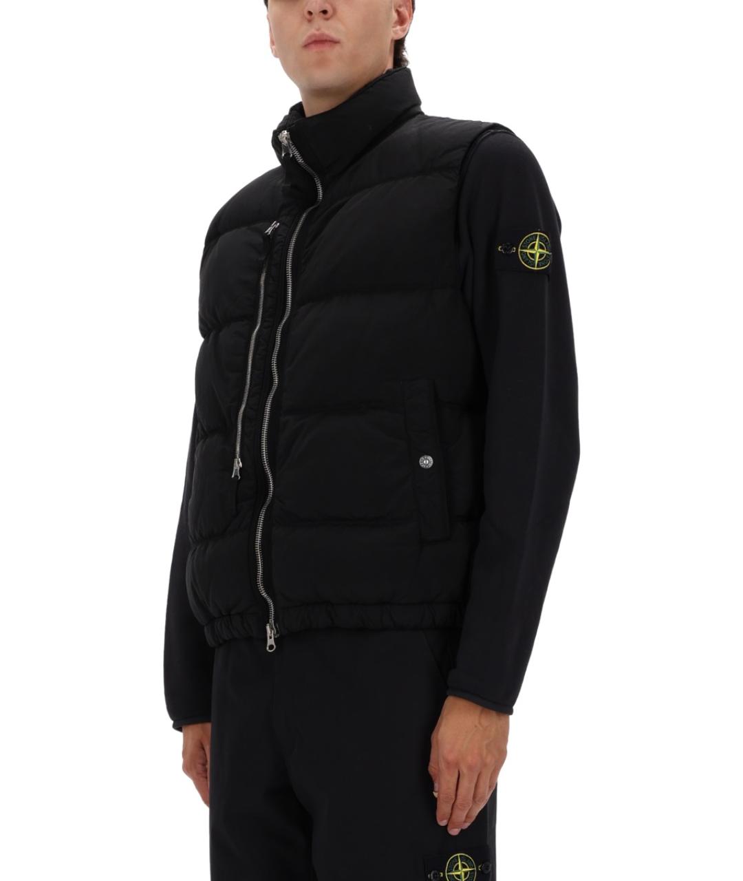 STONE ISLAND Черный полиамидовый жилет, фото 5