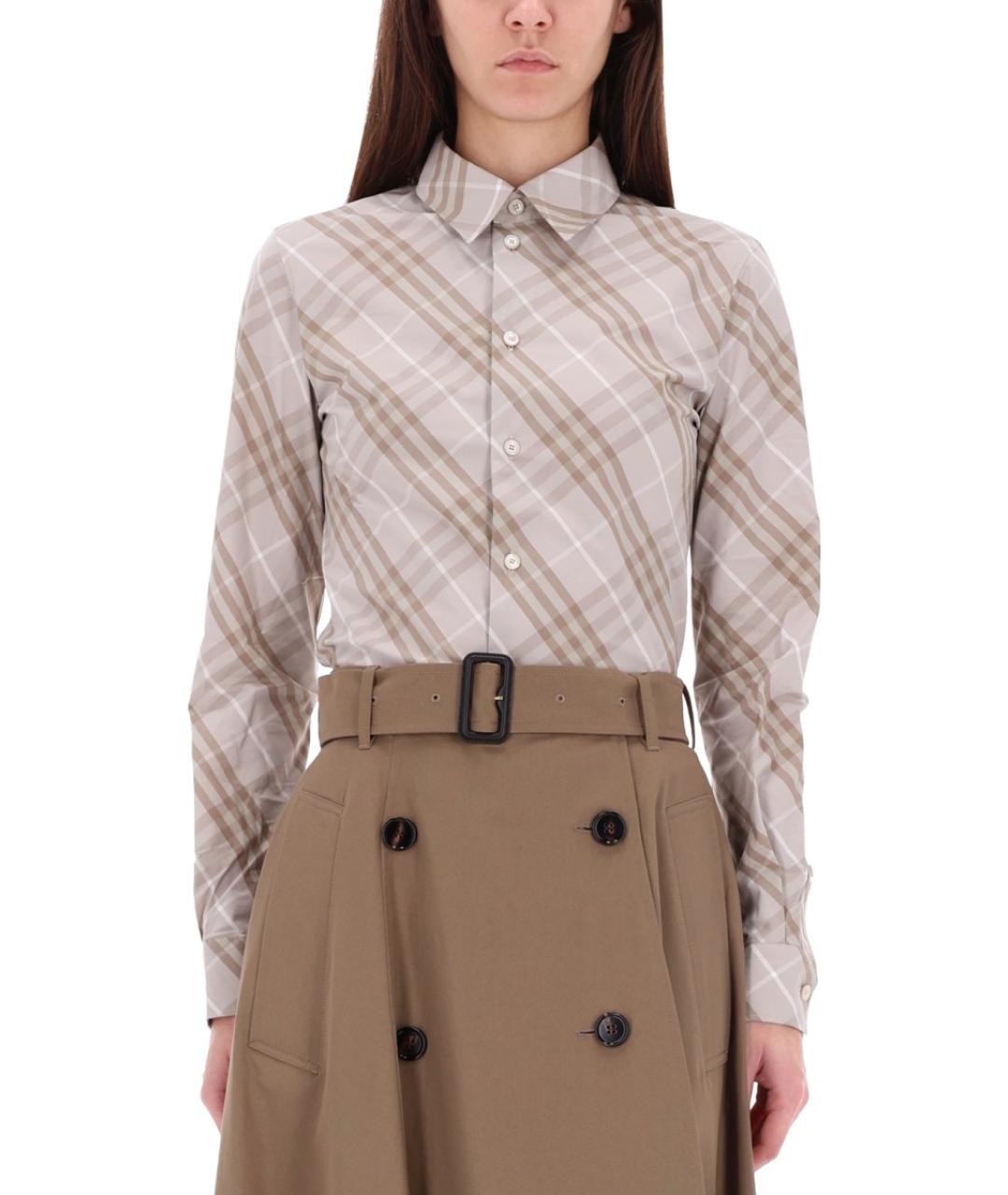 BURBERRY Серая хлопковая рубашка, фото 5