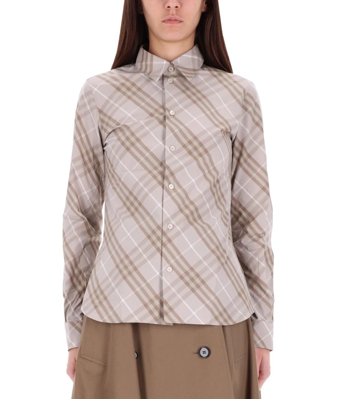 BURBERRY Серая хлопковая рубашка, фото 2