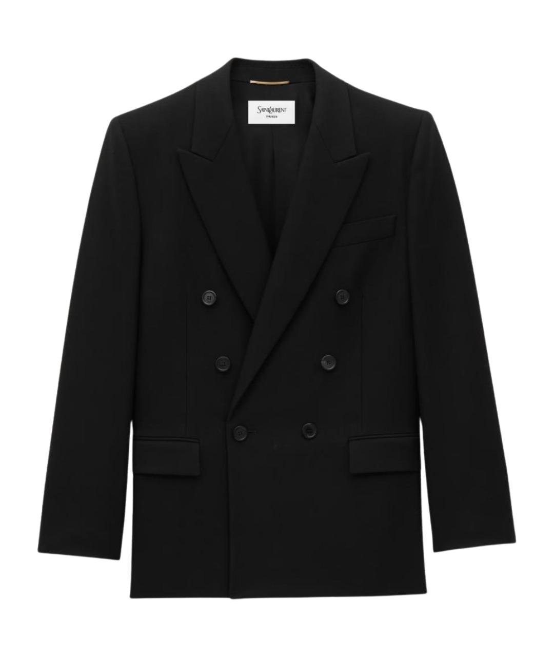 SAINT LAURENT Черный шерстяной жакет/пиджак, фото 1