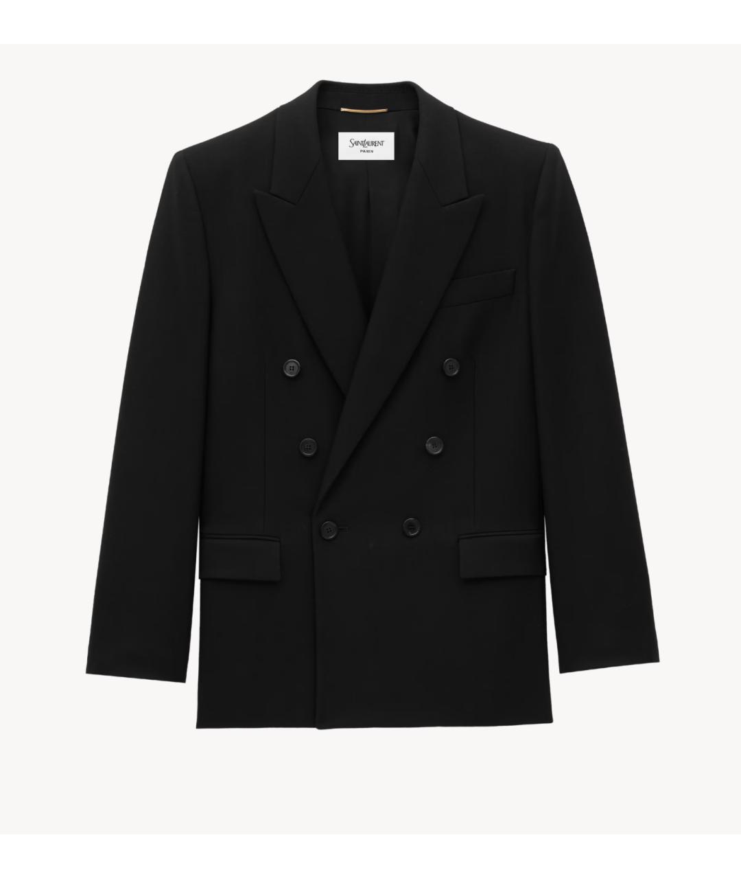 SAINT LAURENT Черный шерстяной жакет/пиджак, фото 7