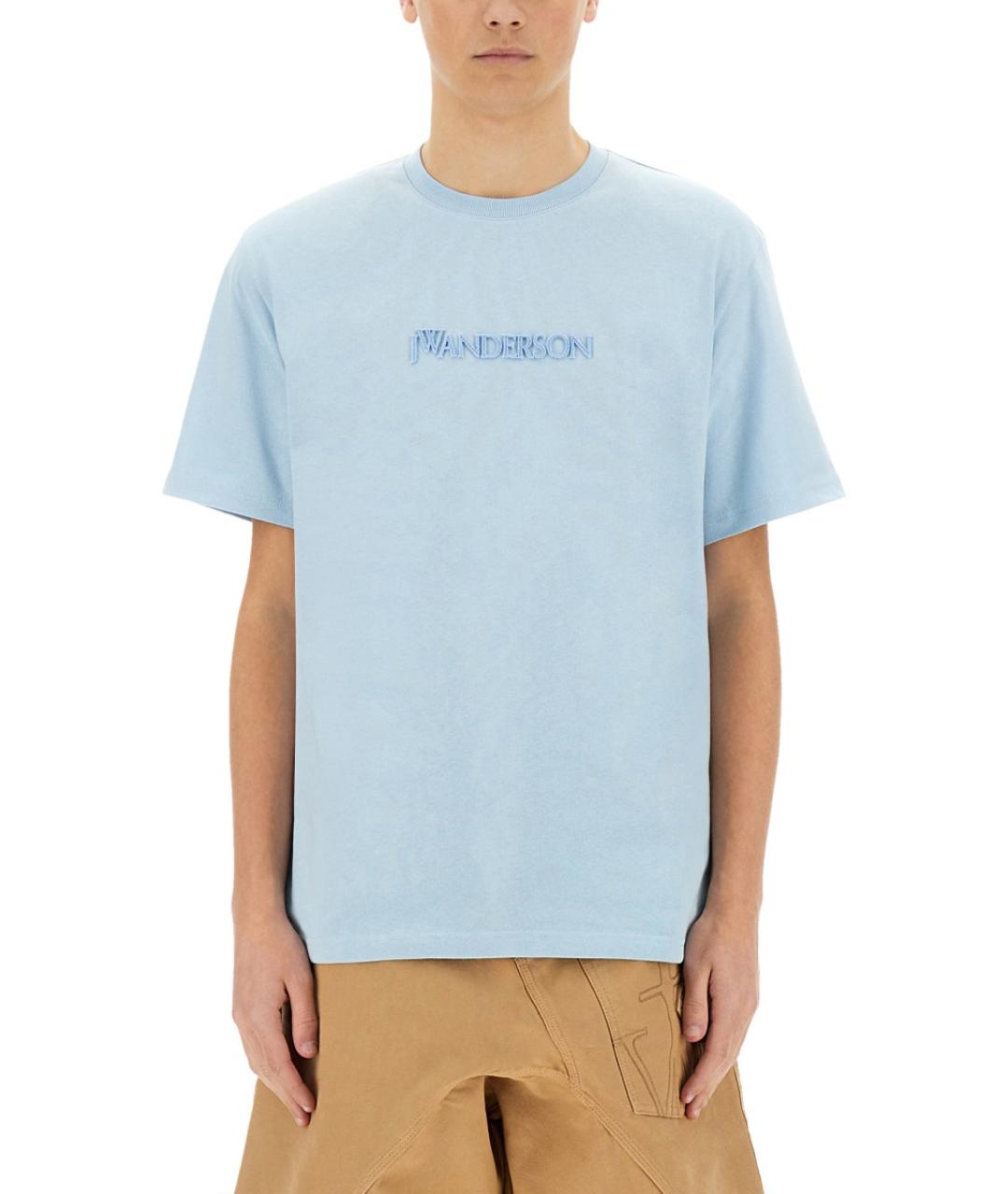 J.W.ANDERSON Голубая хлопковая футболка, фото 2