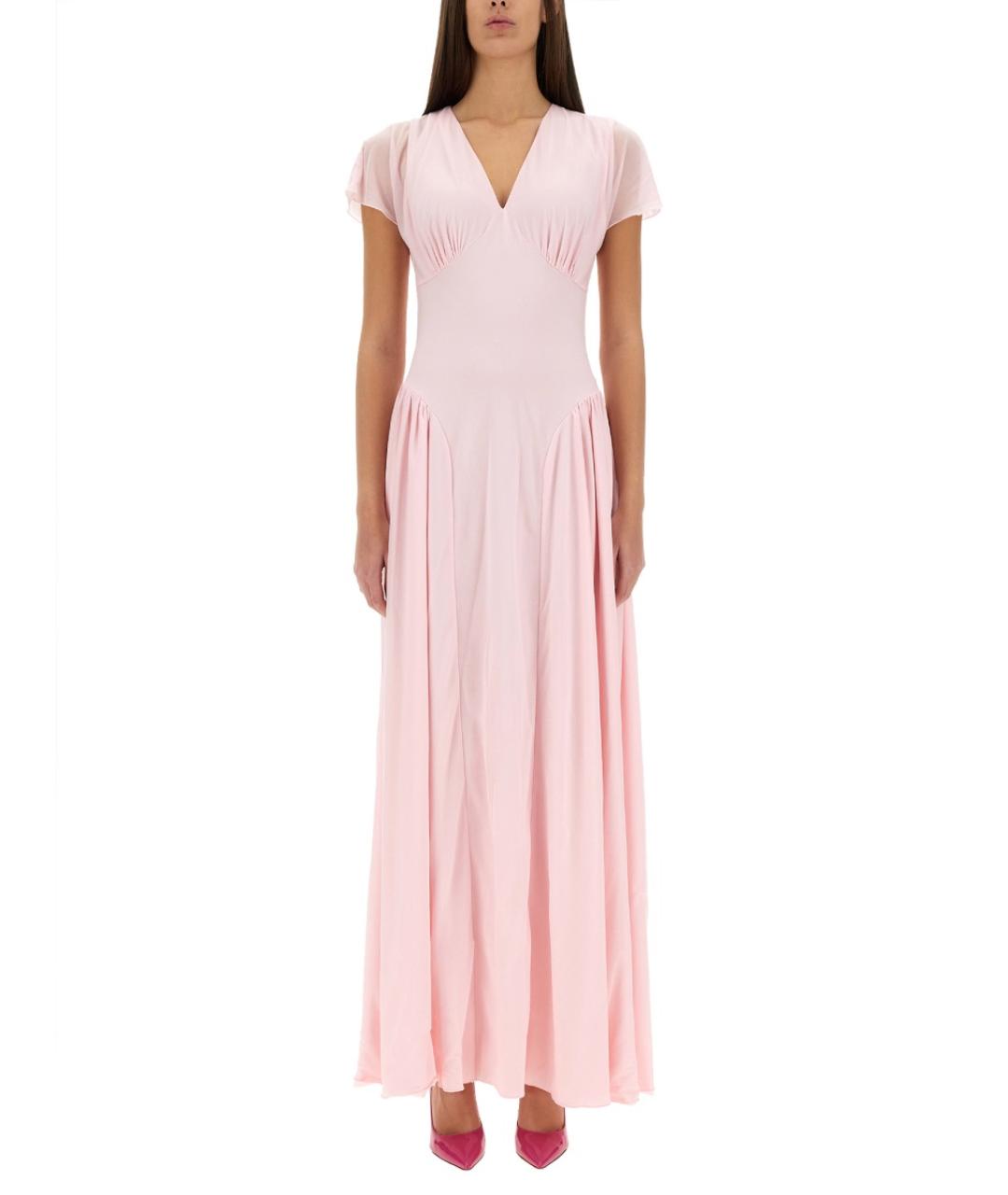 ROTATE Розовое полиэстеровое повседневное платье, фото 2