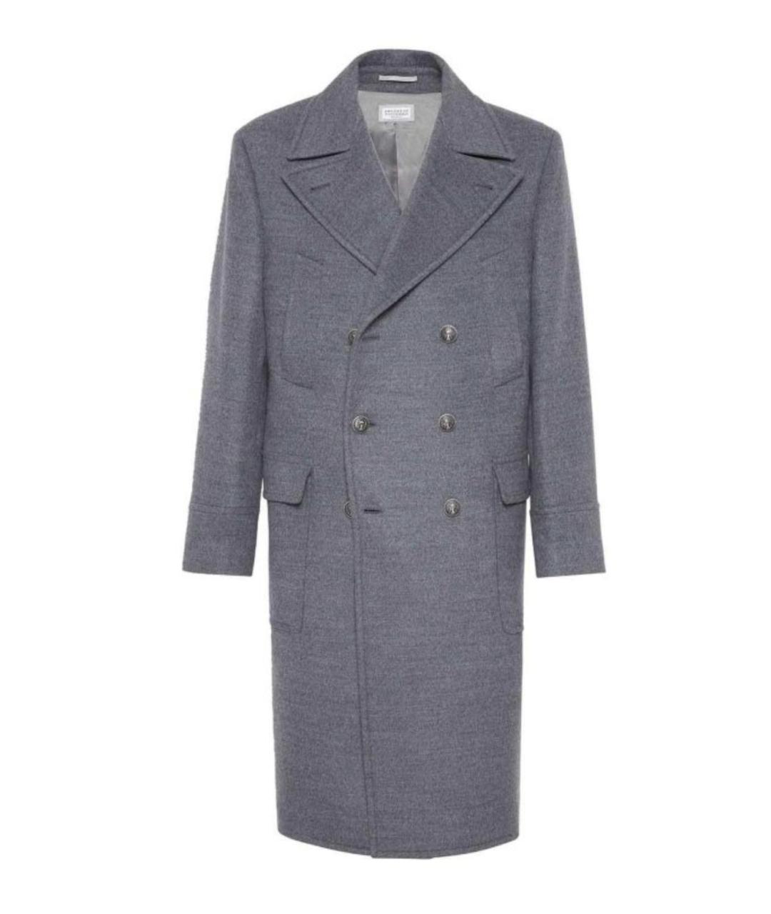 BRUNELLO CUCINELLI Серый шерстяной тренч / плащ, фото 1