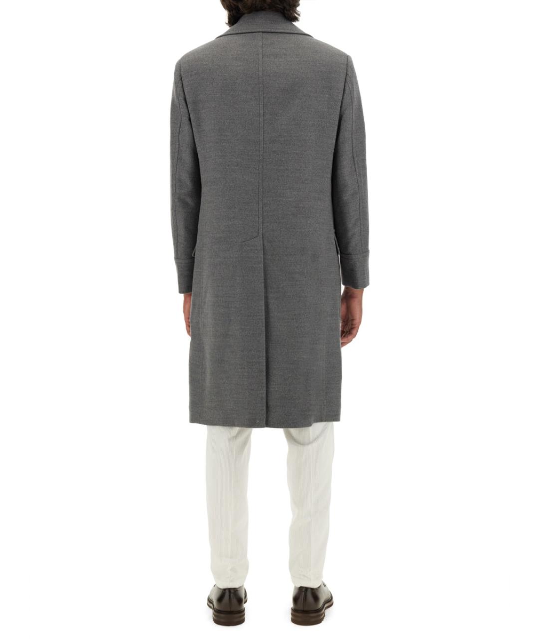BRUNELLO CUCINELLI Серый шерстяной тренч / плащ, фото 4