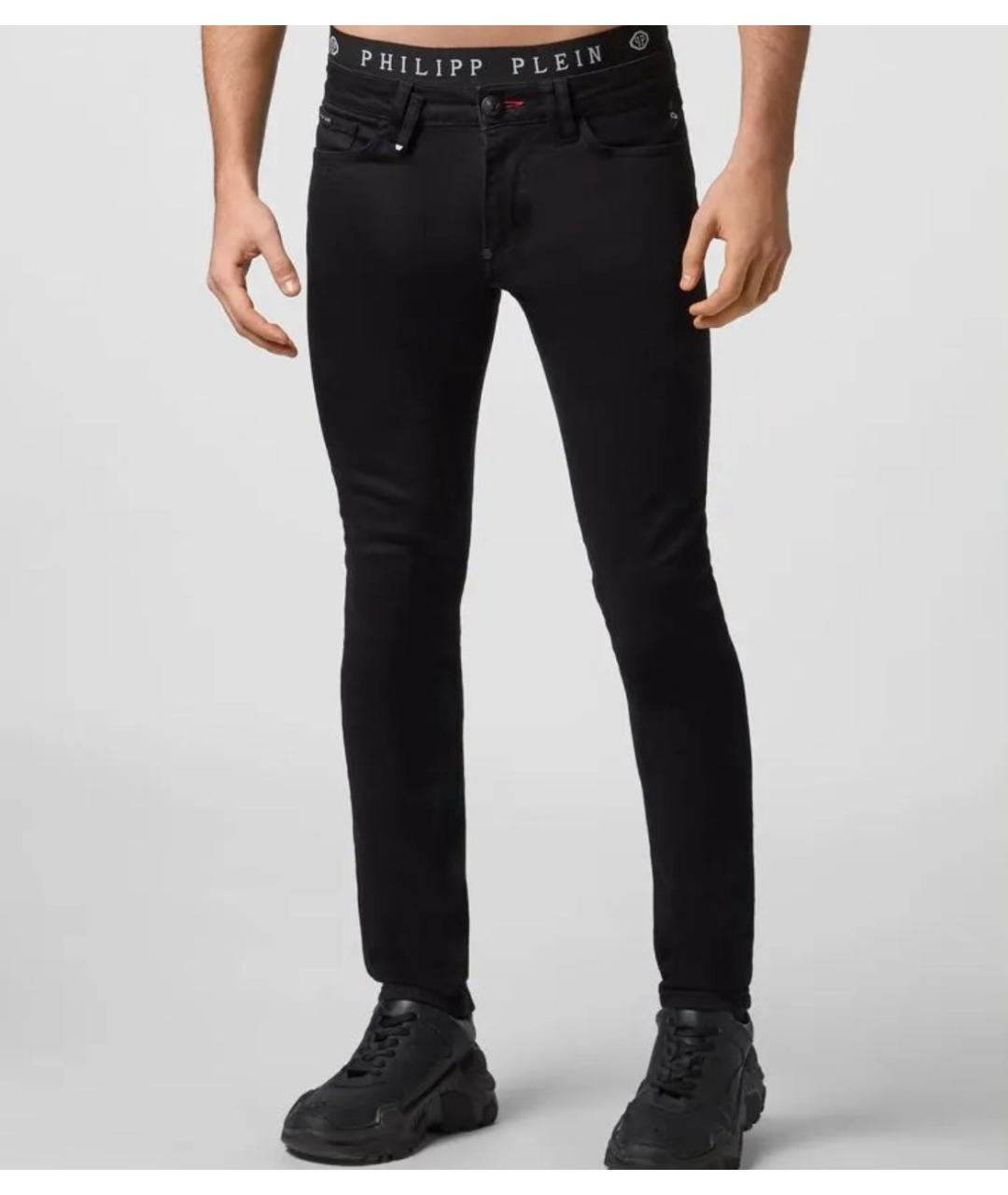 PHILIPP PLEIN Черные хлопко-эластановые джинсы скинни, фото 5