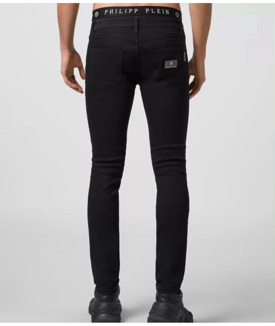 PHILIPP PLEIN Черные хлопко-эластановые джинсы скинни, фото 2