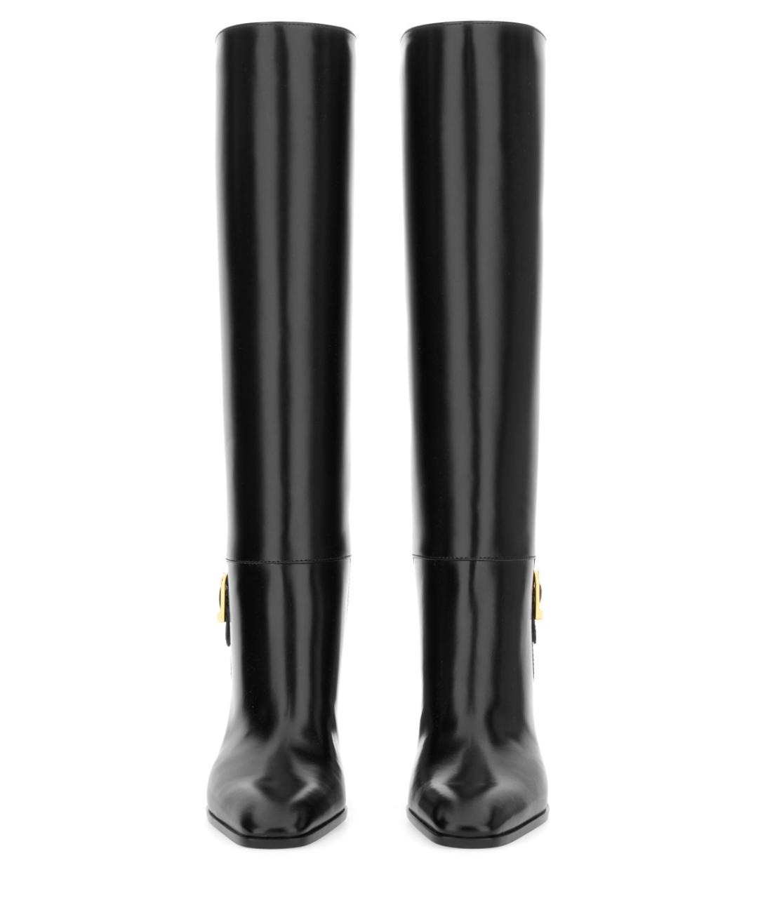 SAINT LAURENT Черные кожаные сапоги, фото 4
