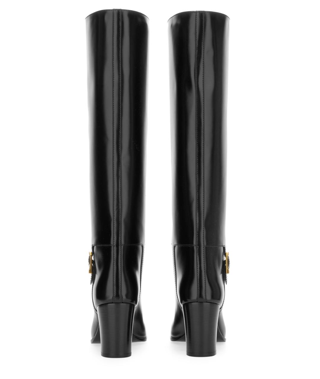 SAINT LAURENT Черные кожаные сапоги, фото 3