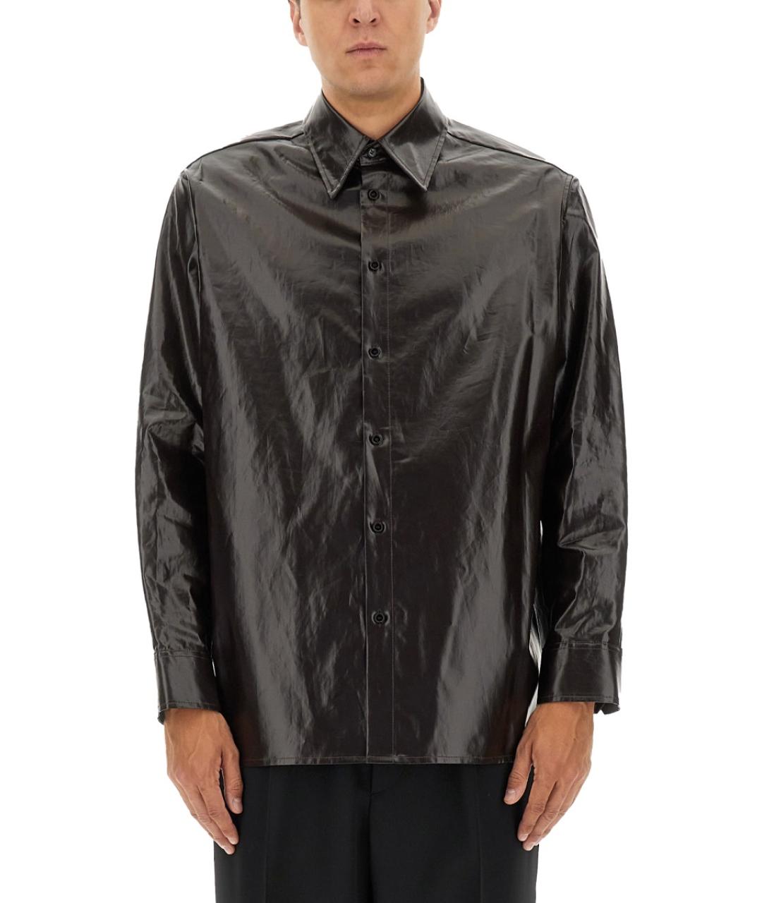 MM6 MAISON MARGIELA Коричневая льняная кэжуал рубашка, фото 2