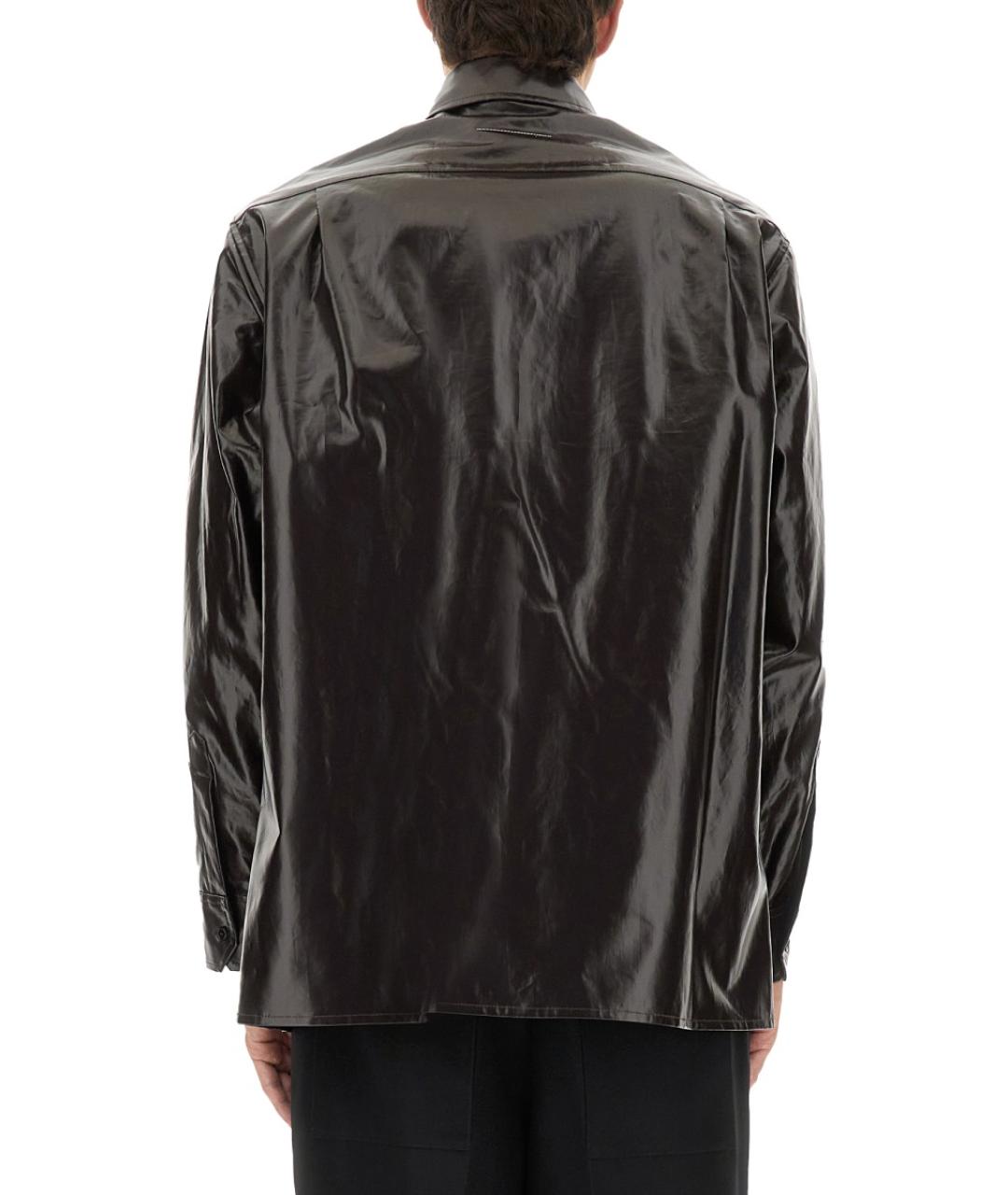 MM6 MAISON MARGIELA Коричневая льняная кэжуал рубашка, фото 4