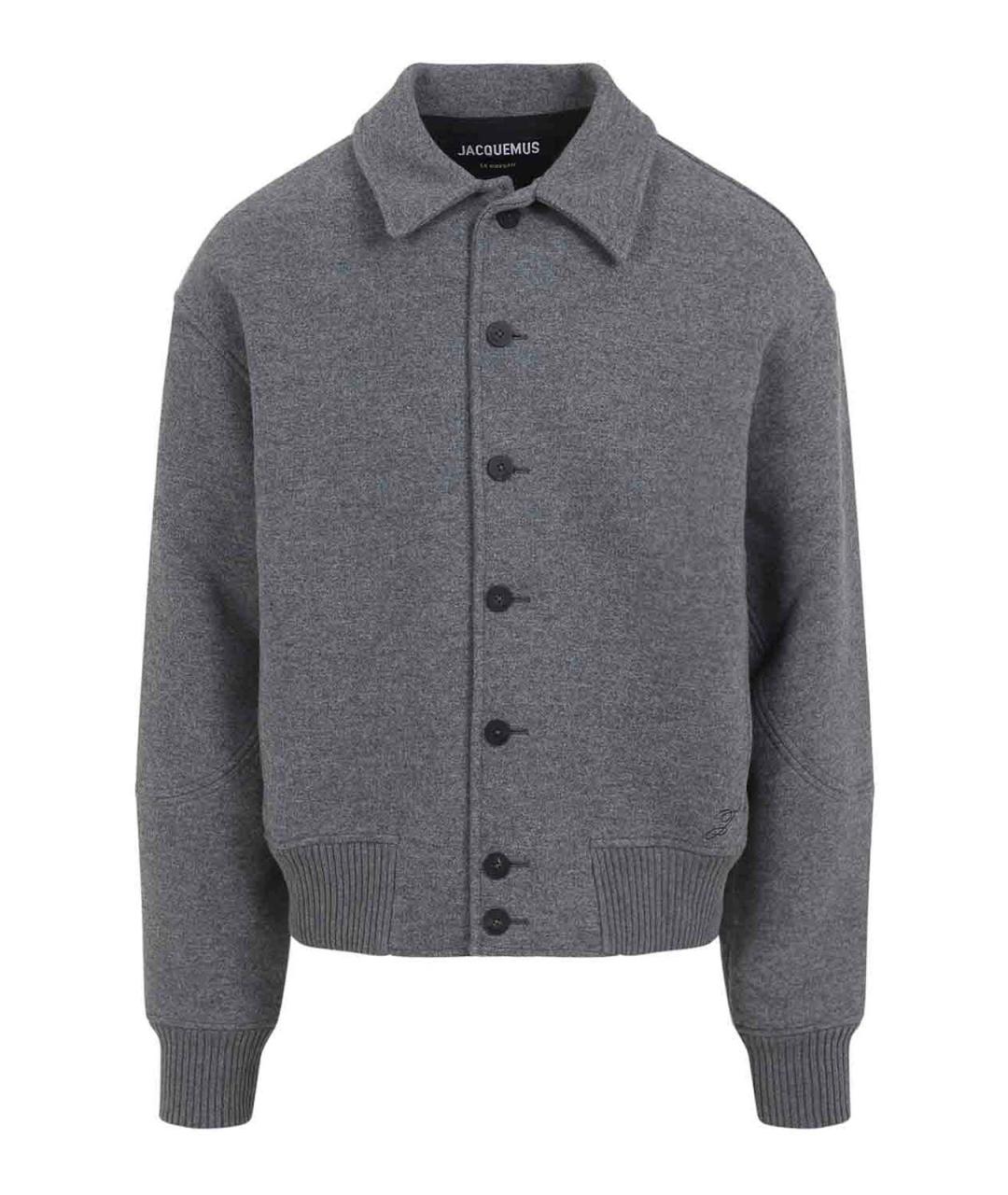JACQUEMUS Серая шерстяная куртка, фото 1