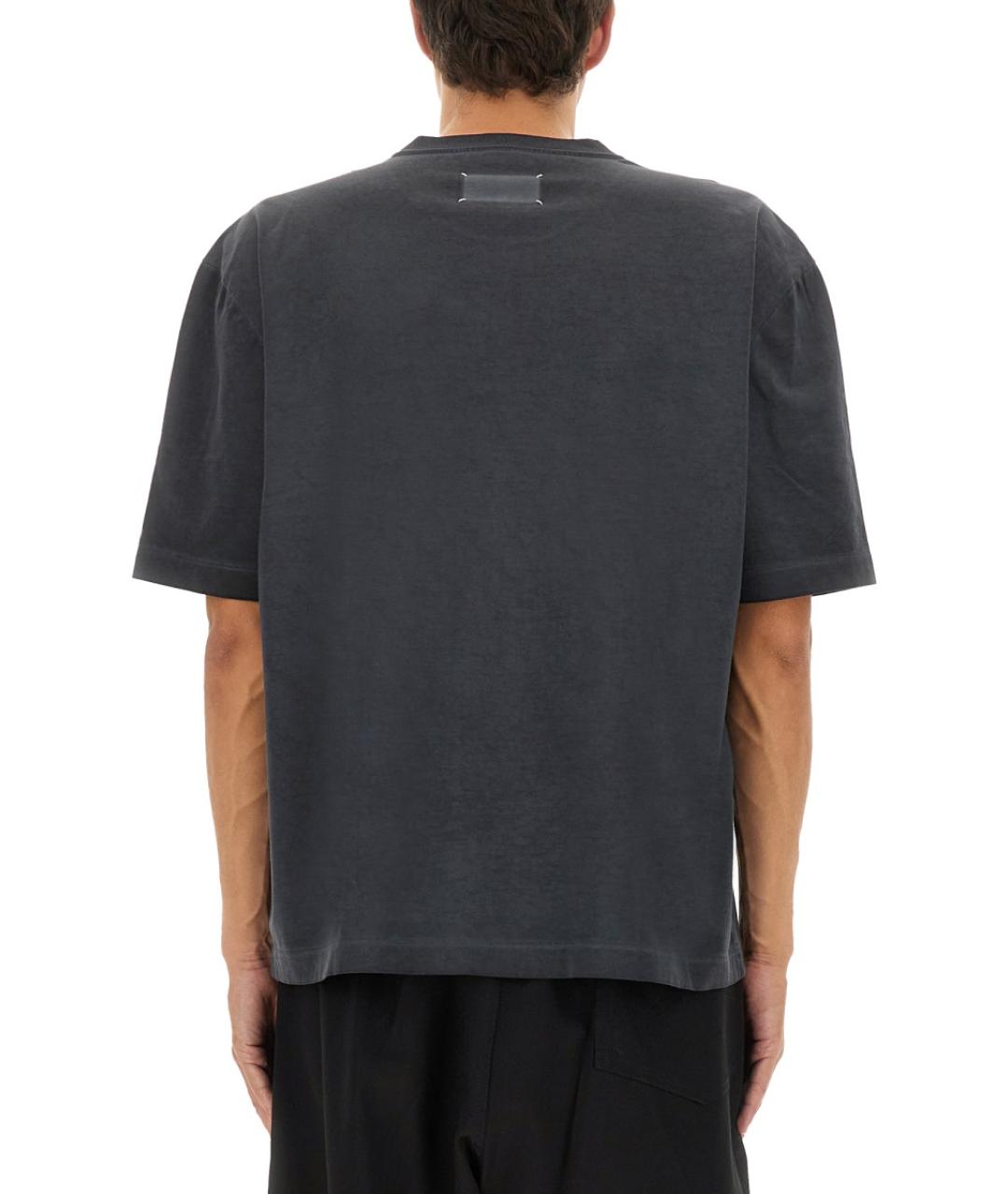 MAISON MARGIELA Серая хлопковая футболка, фото 4