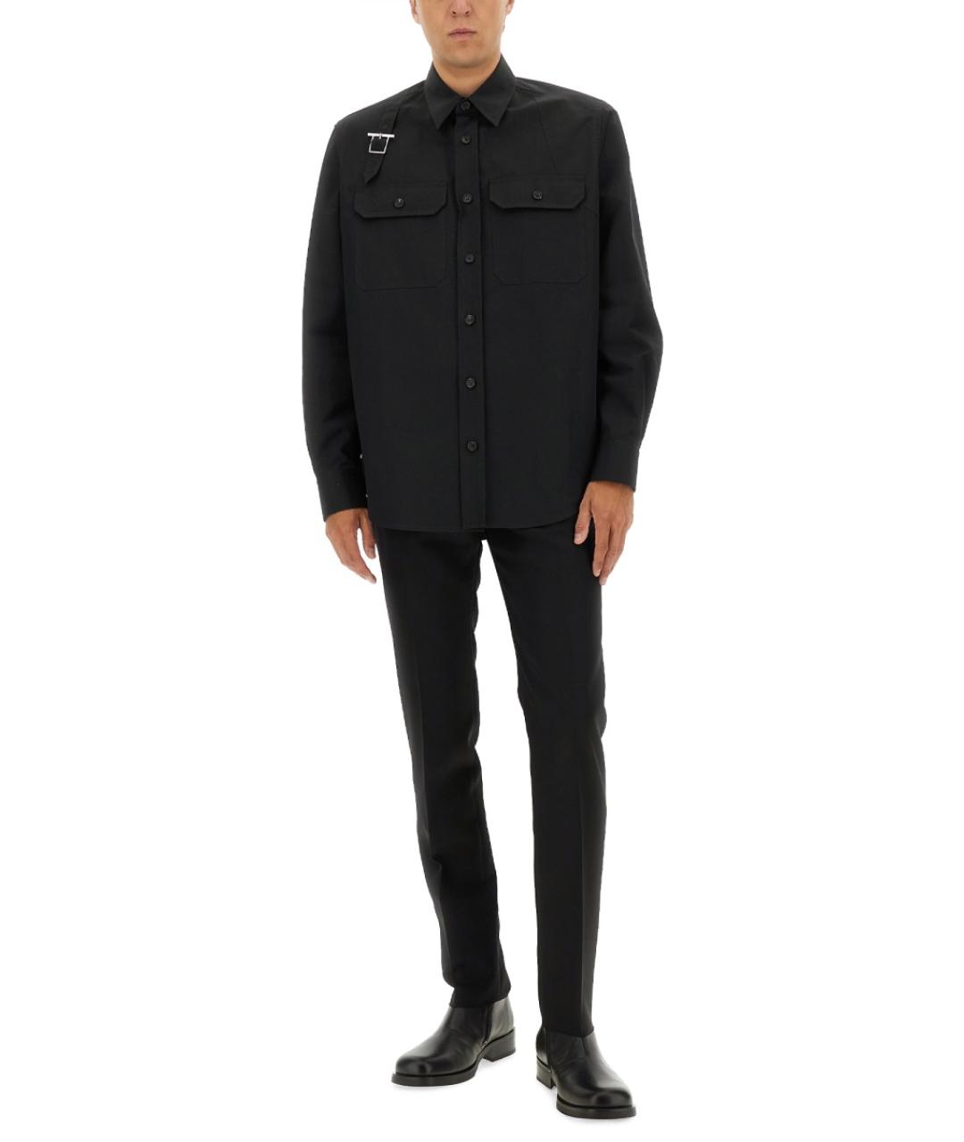 ALEXANDER MCQUEEN Черные шерстяные классические брюки, фото 2