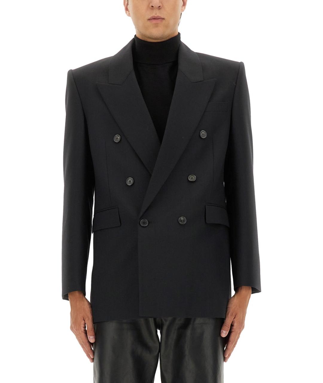 SAINT LAURENT Черный шерстяной пиджак, фото 2