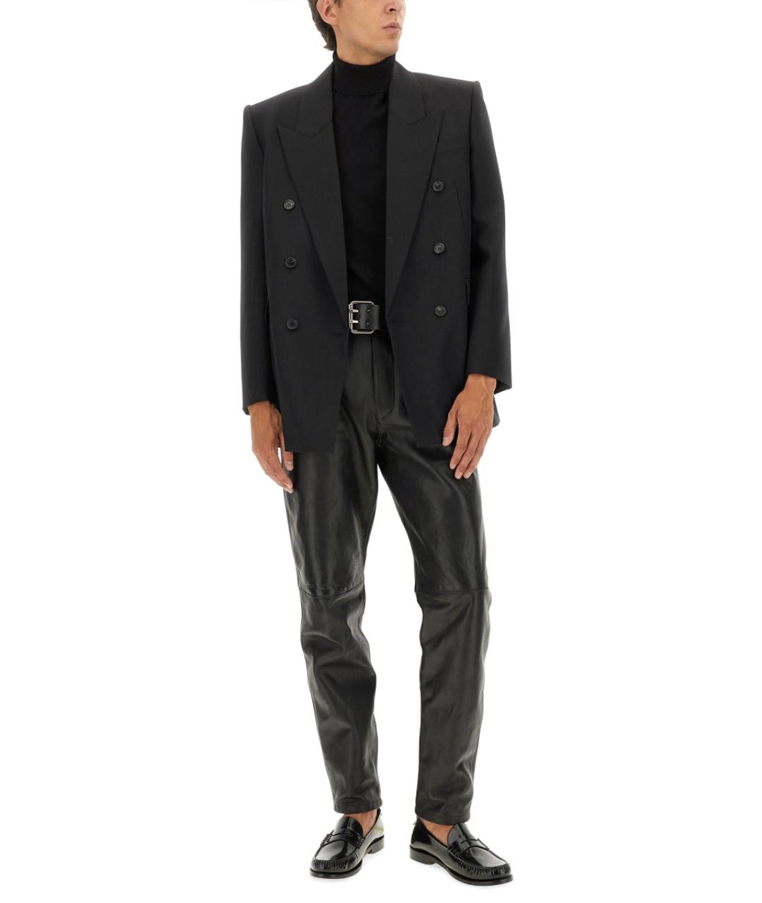 SAINT LAURENT Черный шерстяной пиджак, фото 3