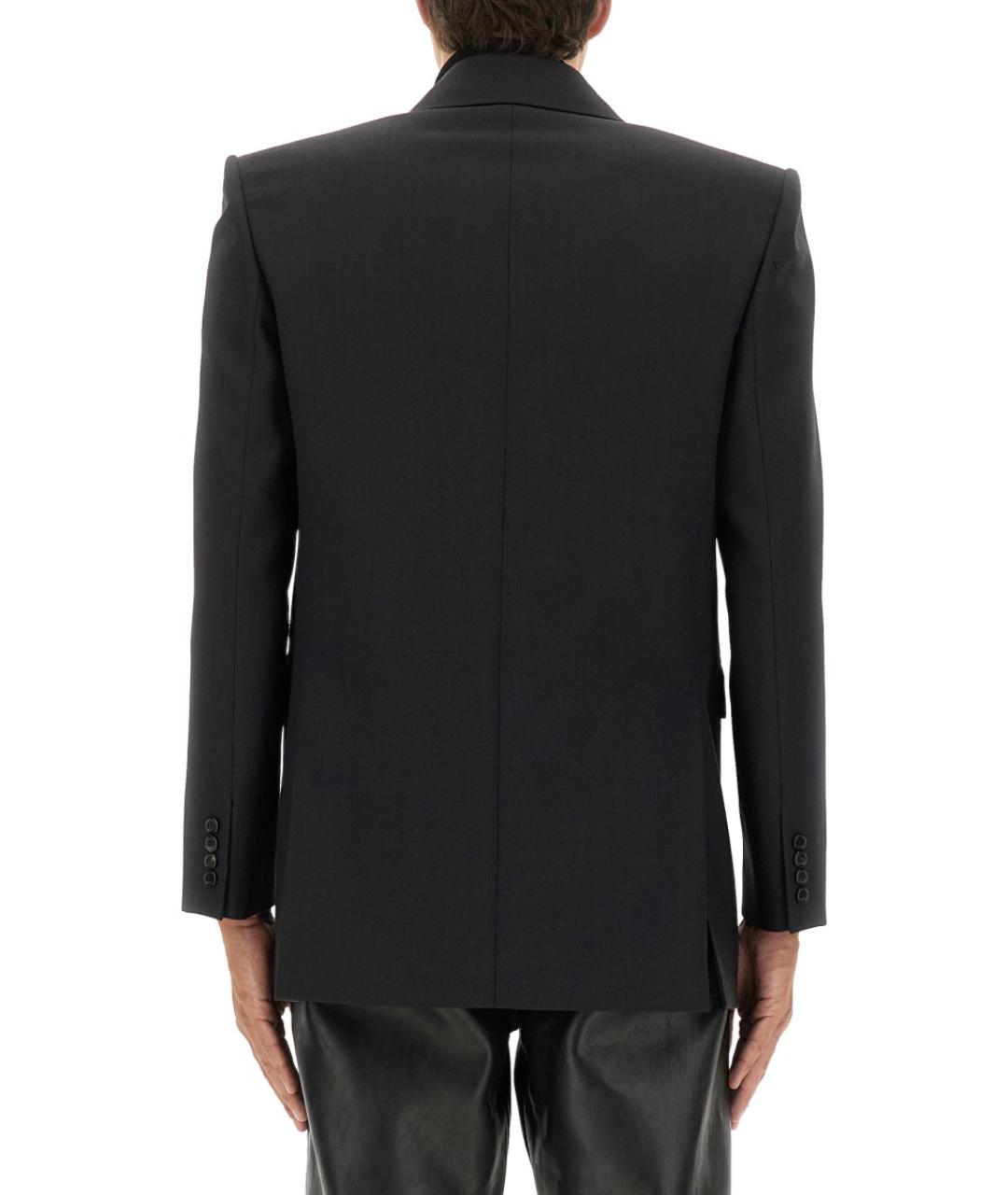 SAINT LAURENT Черный шерстяной пиджак, фото 4