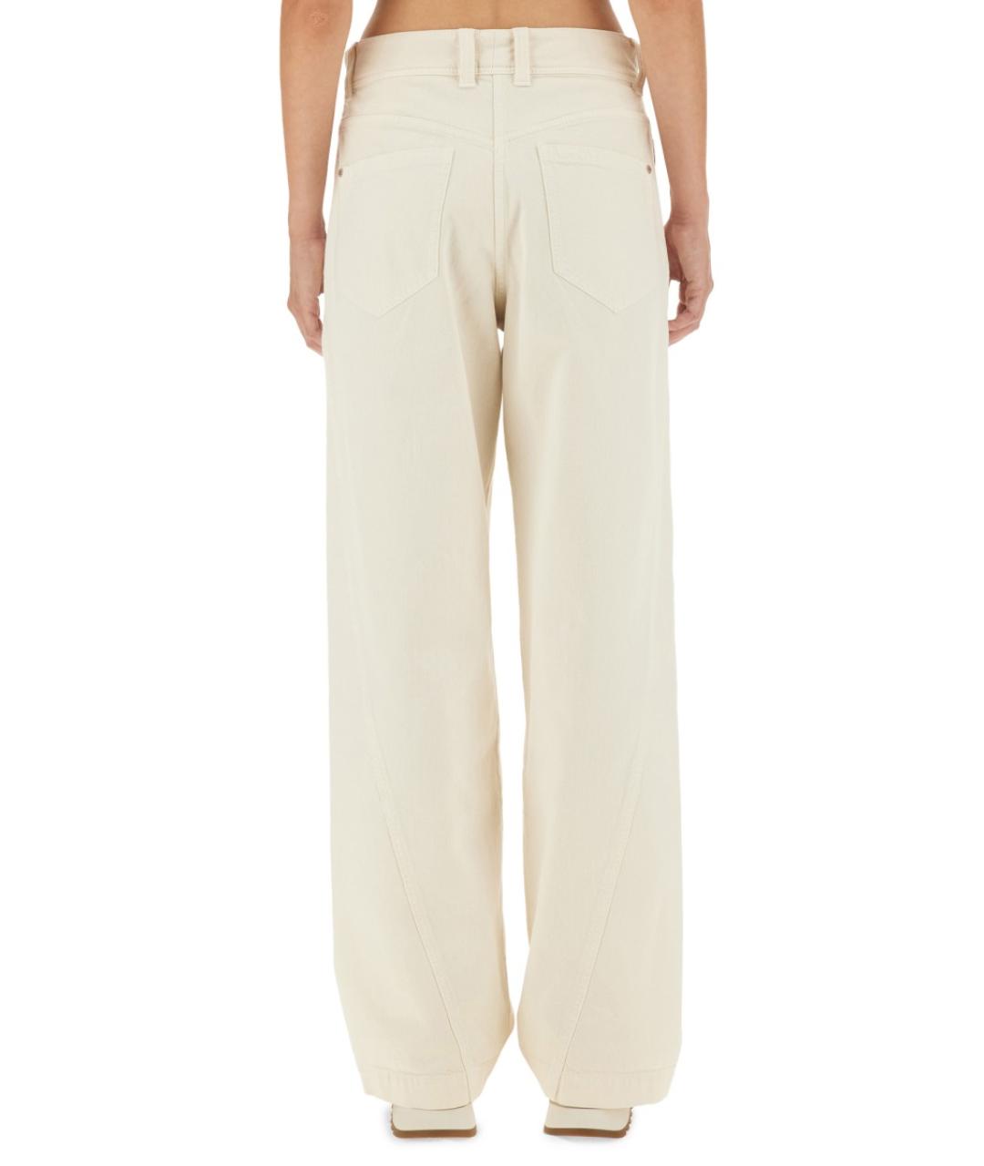 BRUNELLO CUCINELLI Белые хлопко-эластановые прямые джинсы, фото 4