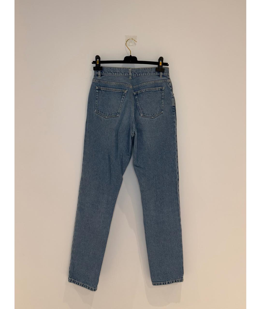 BALENCIAGA Голубые хлопковые прямые джинсы, фото 2