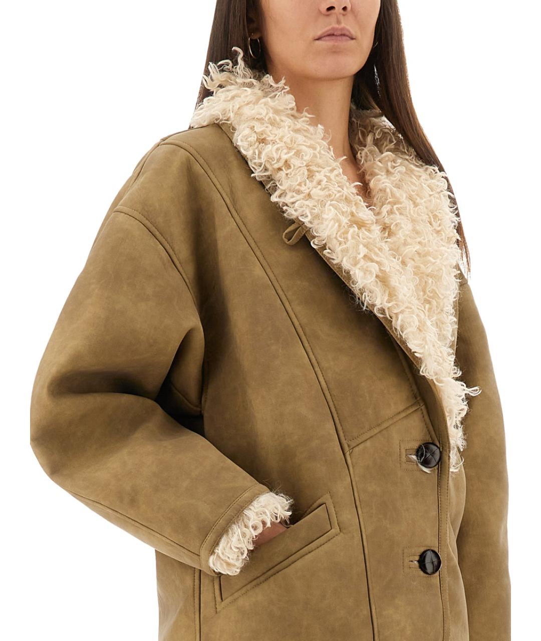 ISABEL MARANT ETOILE Бежевая полиамидовая дубленка, фото 5