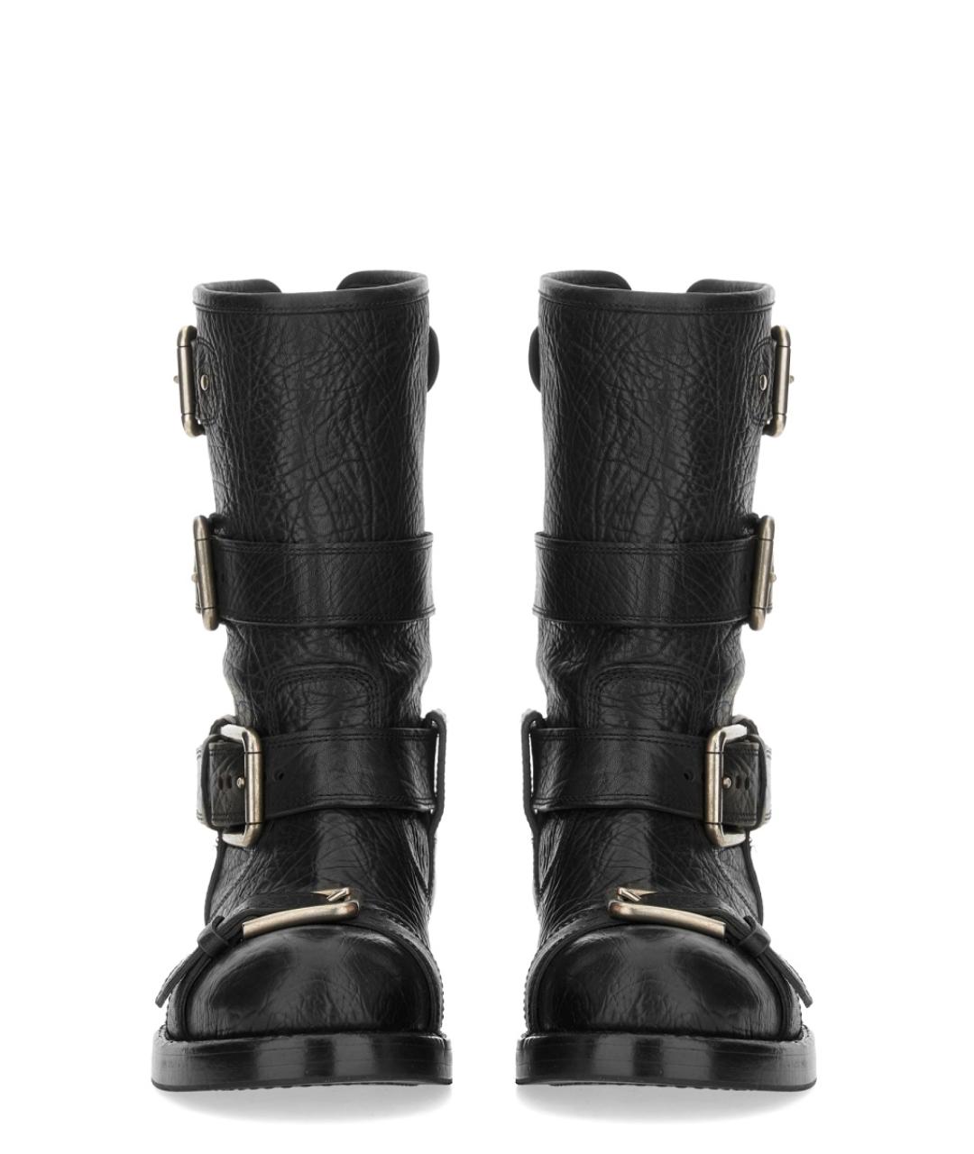 DOLCE&GABBANA Черные кожаные ботинки, фото 4