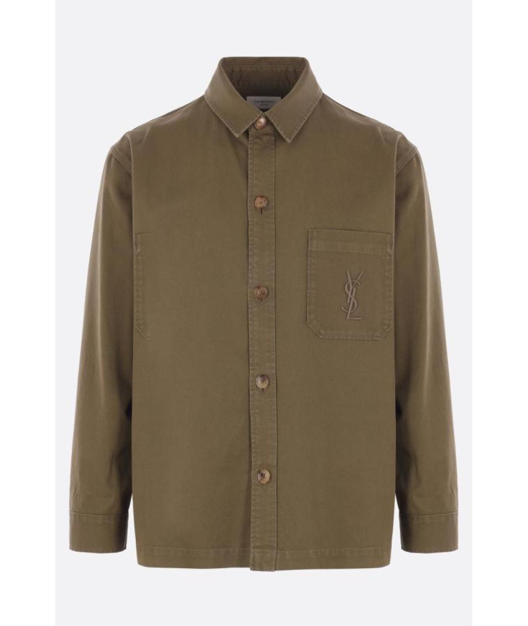 SAINT LAURENT Зеленая хлопковая куртка, фото 1