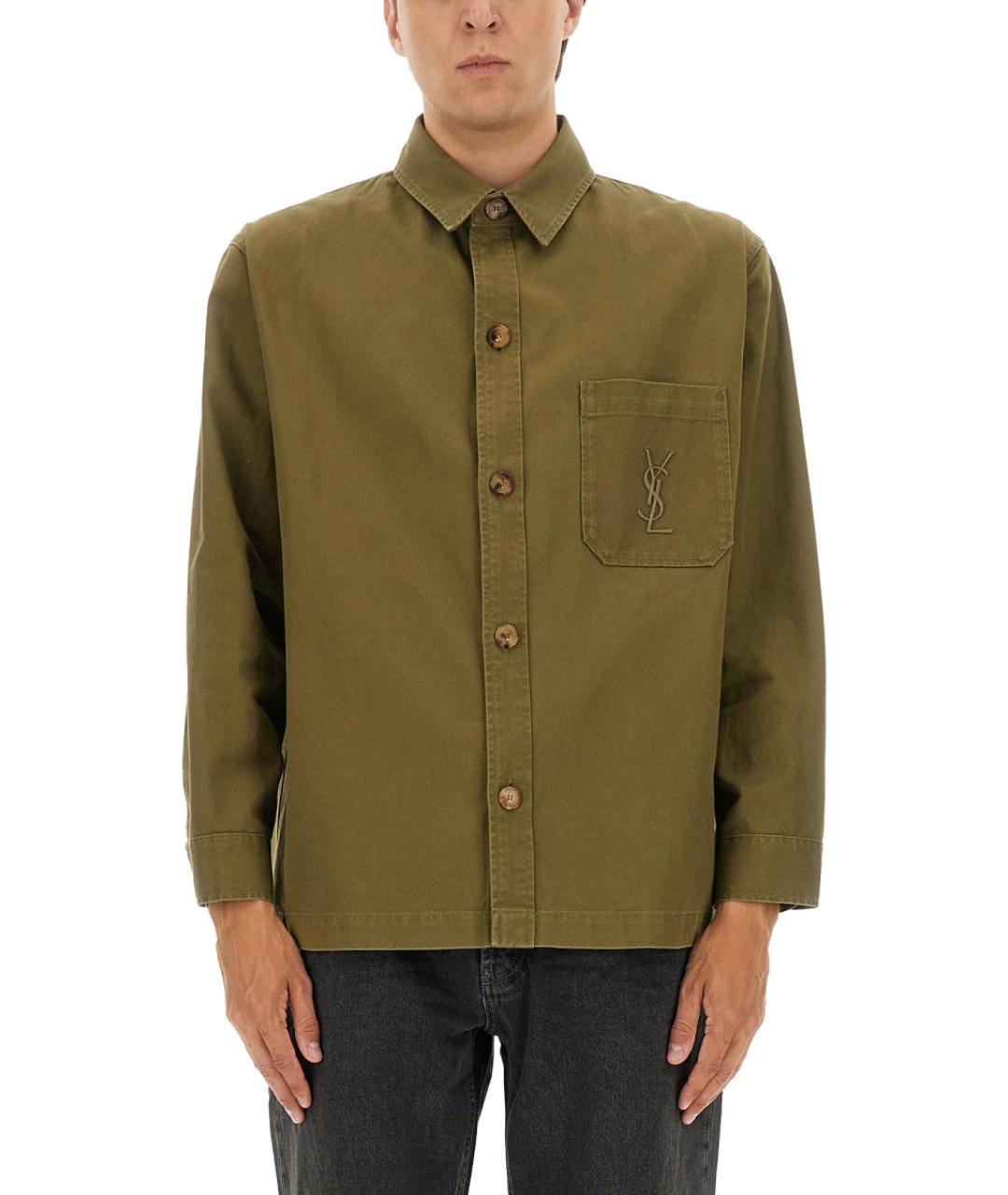 SAINT LAURENT Зеленая хлопковая куртка, фото 2