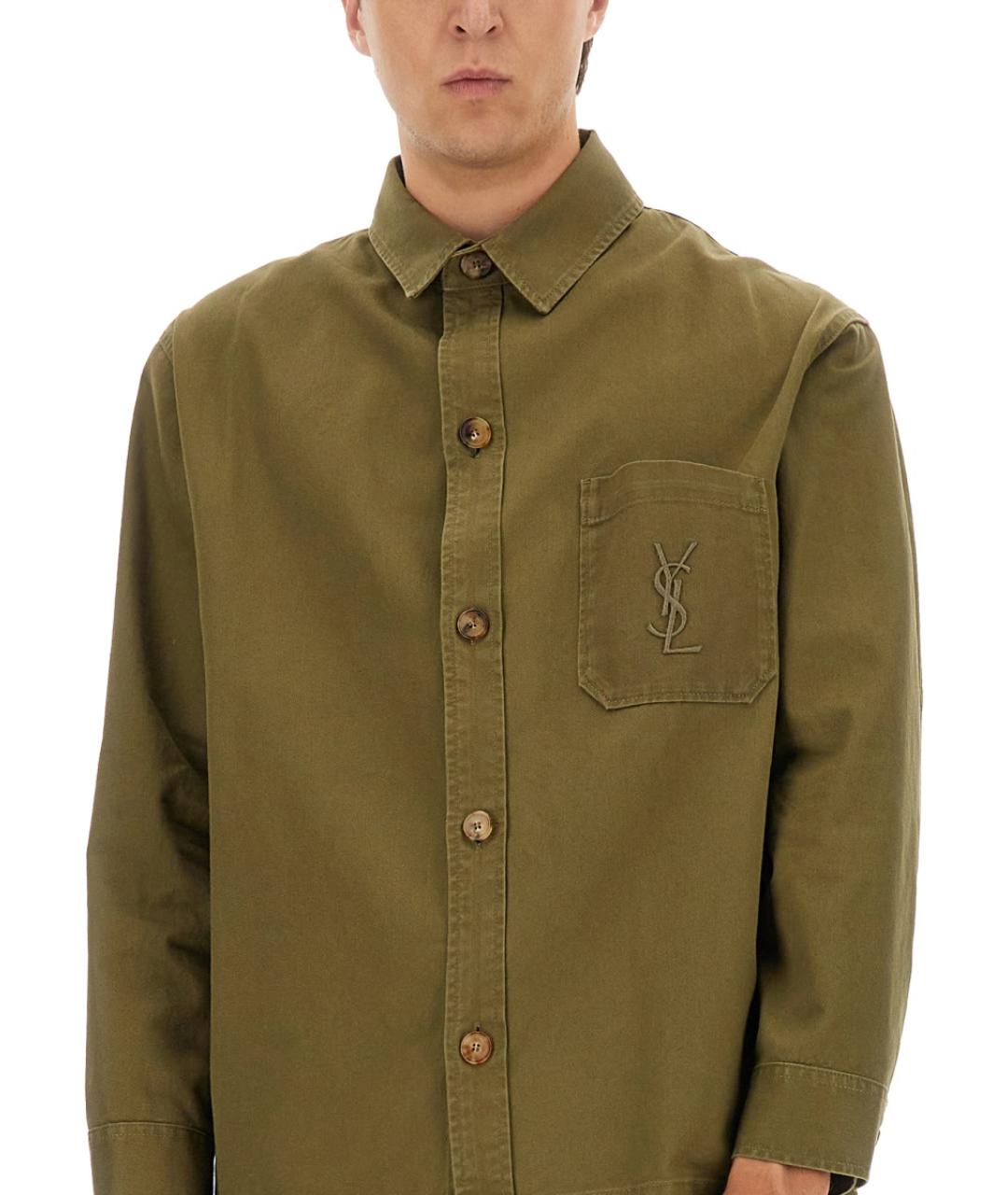SAINT LAURENT Зеленая хлопковая куртка, фото 5