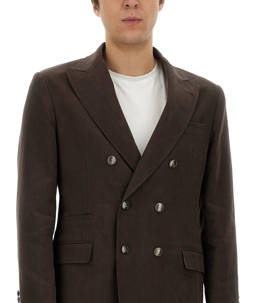 BRUNELLO CUCINELLI Коричневый классический костюм, фото 4