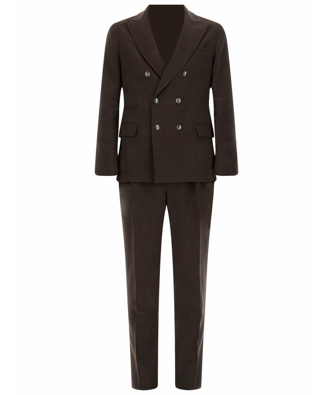 BRUNELLO CUCINELLI Коричневый классический костюм, фото 1