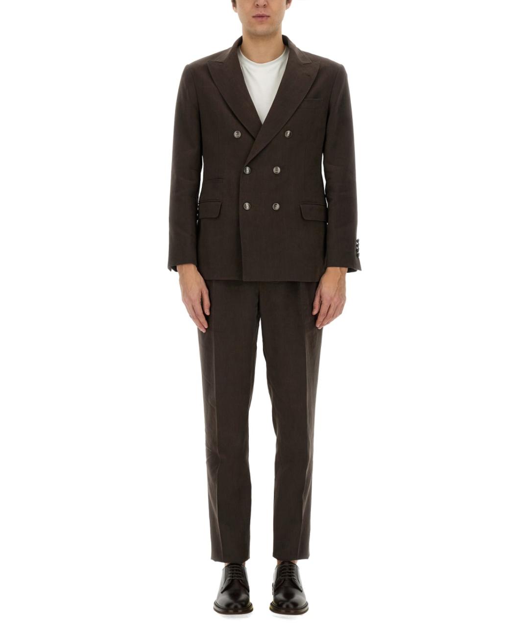 BRUNELLO CUCINELLI Коричневый классический костюм, фото 5