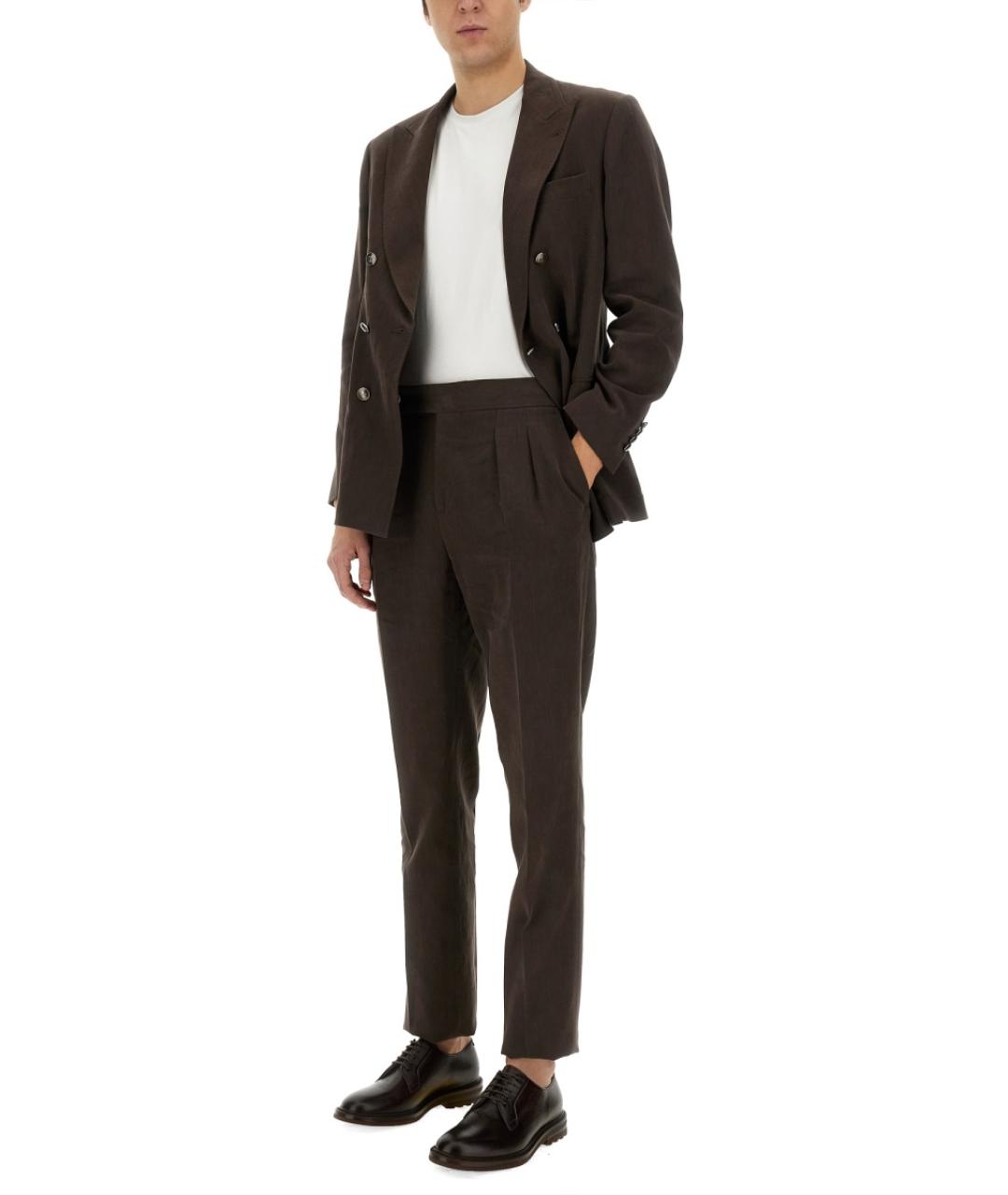BRUNELLO CUCINELLI Коричневый классический костюм, фото 2