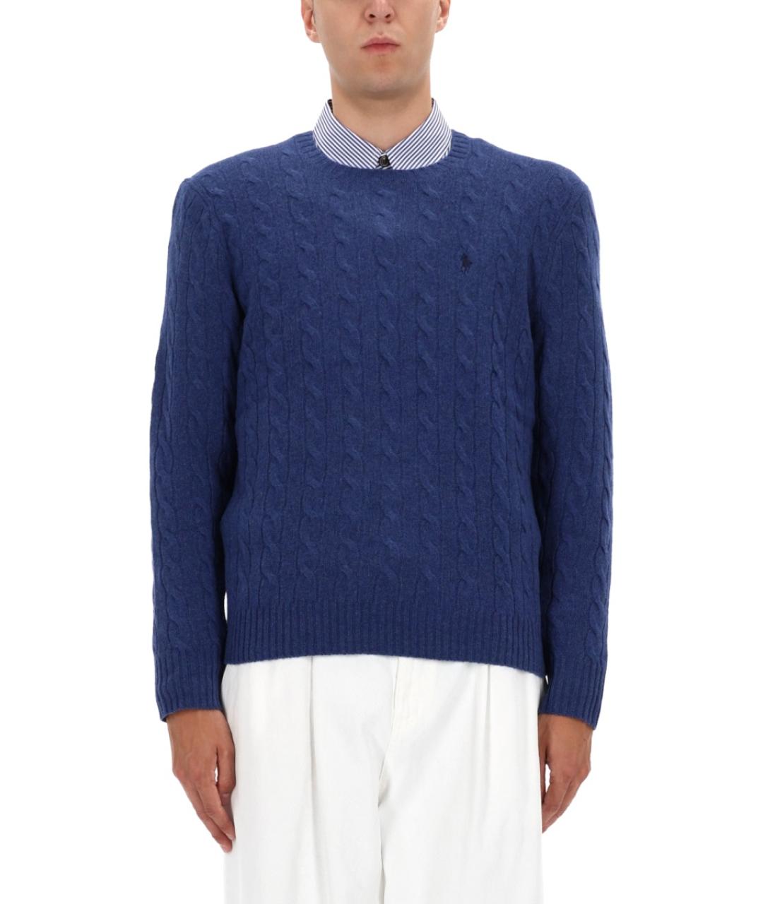 POLO RALPH LAUREN Синий шерстяной джемпер / свитер, фото 5