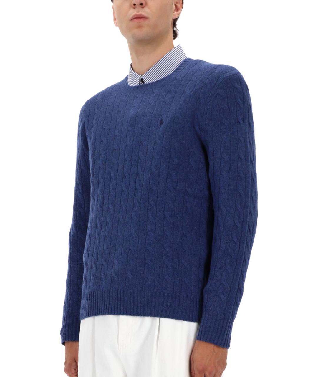 POLO RALPH LAUREN Синий шерстяной джемпер / свитер, фото 4