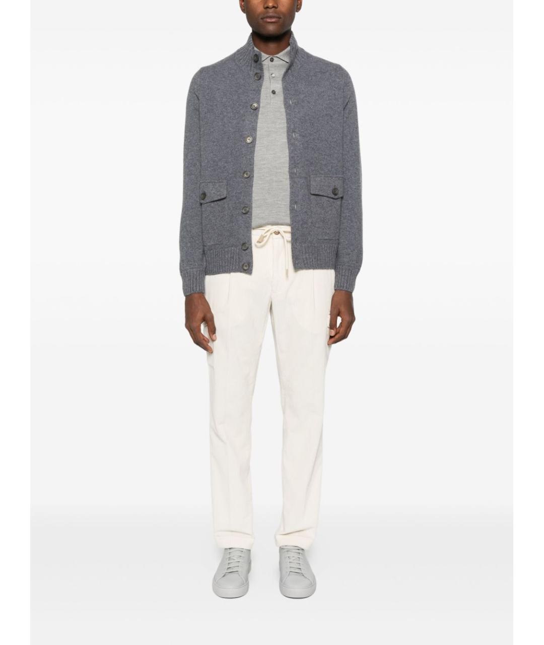 BRUNELLO CUCINELLI Серое поло с длинным рукавом, фото 3