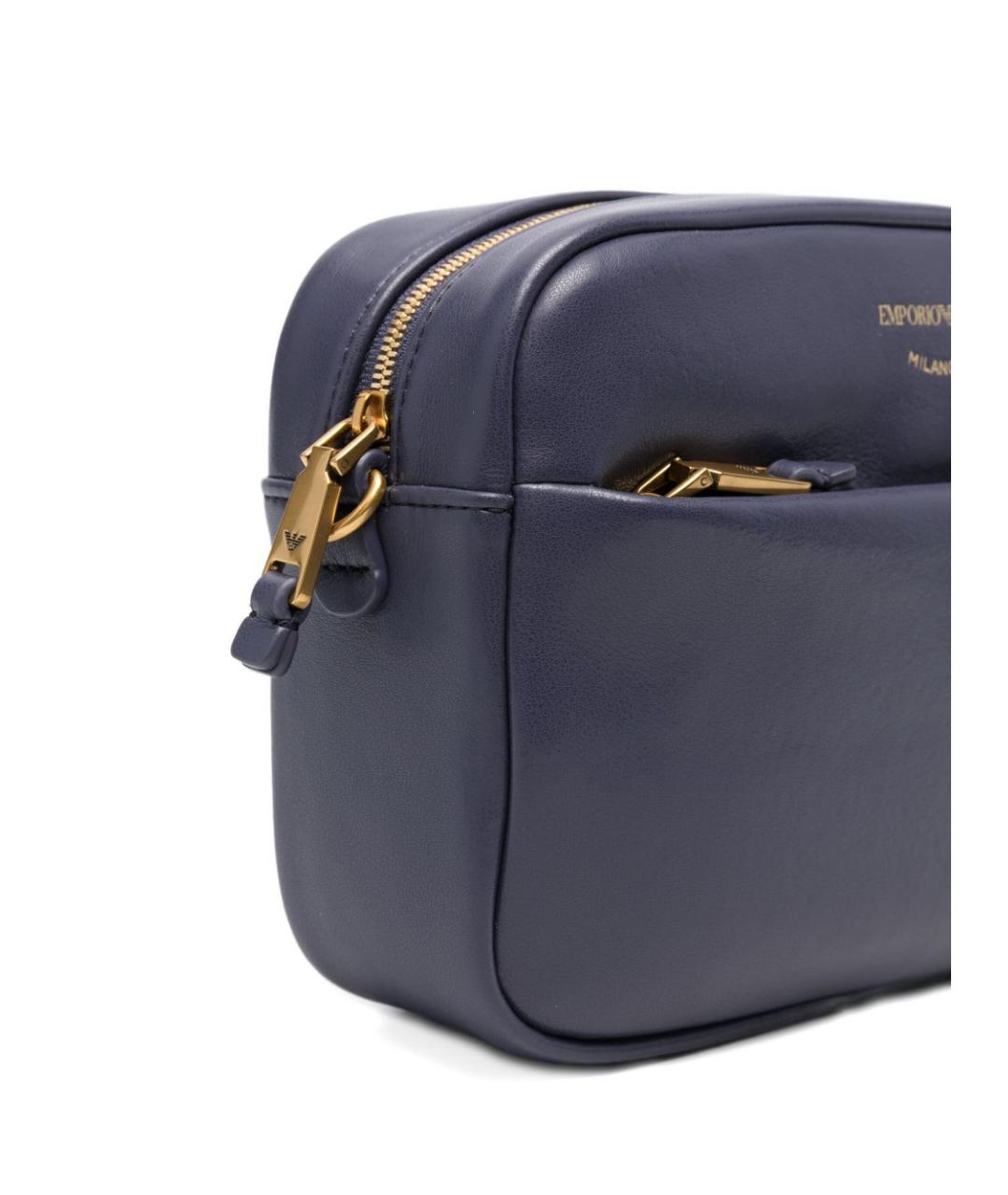 EMPORIO ARMANI Фиолетовая кожаная сумка через плечо, фото 4