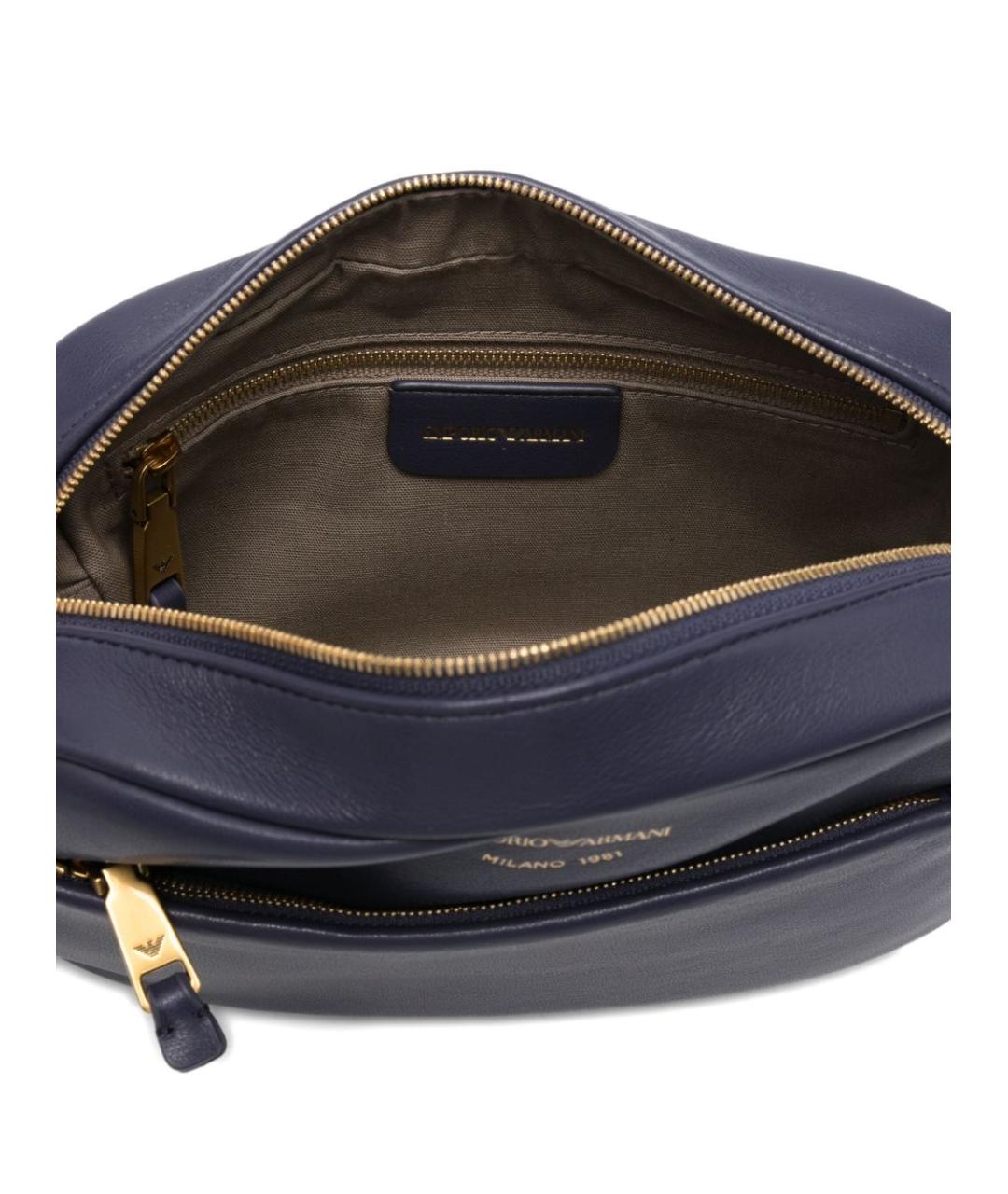 EMPORIO ARMANI Фиолетовая кожаная сумка через плечо, фото 5