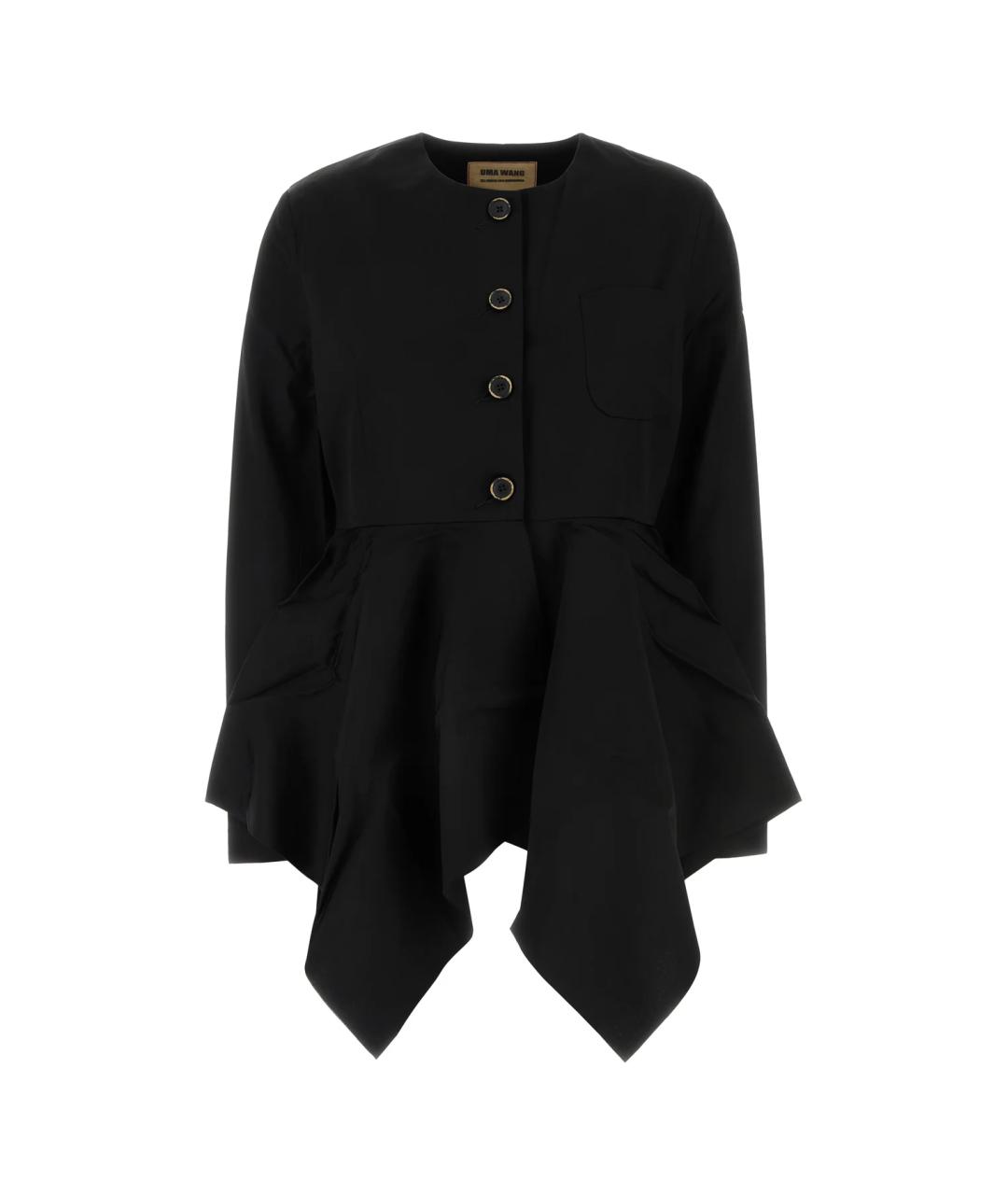 UMA WANG Черная вискозная рубашка, фото 1